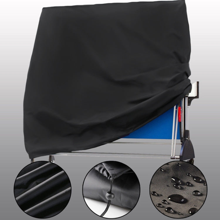 Outdoor Water-resistant And Dustproof Table Tennis Table Cover, Size: 165x70x185cm(Black Outside Silver Inside)