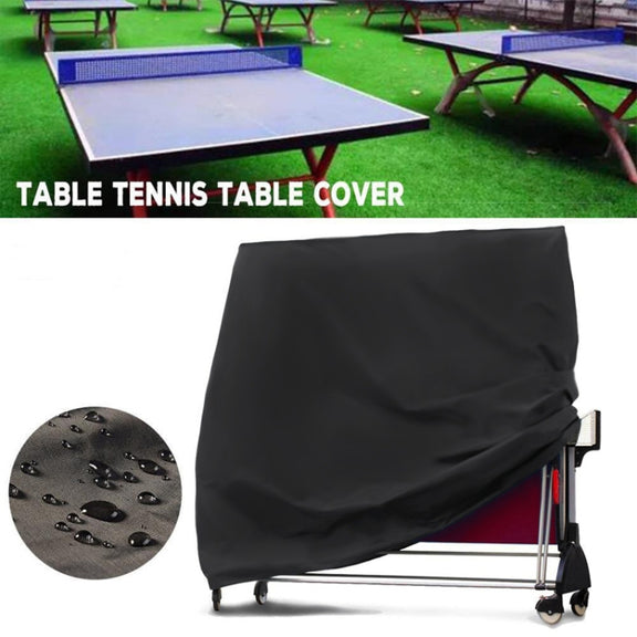 Outdoor Water-resistant And Dustproof Table Tennis Table Cover, Size: 165x70x185cm(Black Outside Silver Inside)