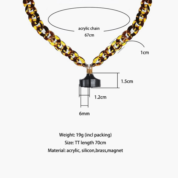 Wireless Earphones Acrylic Strong Magnetic Anti-Lost Chain For AirPods(Leopard)