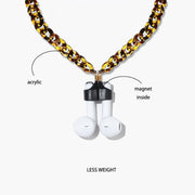 Wireless Earphones Acrylic Strong Magnetic Anti-Lost Chain For AirPods(Leopard)