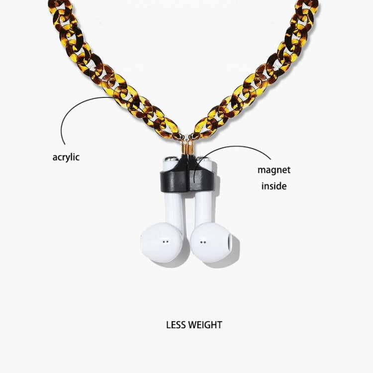 Wireless Earphones Acrylic Strong Magnetic Anti-Lost Chain For AirPods(Leopard)