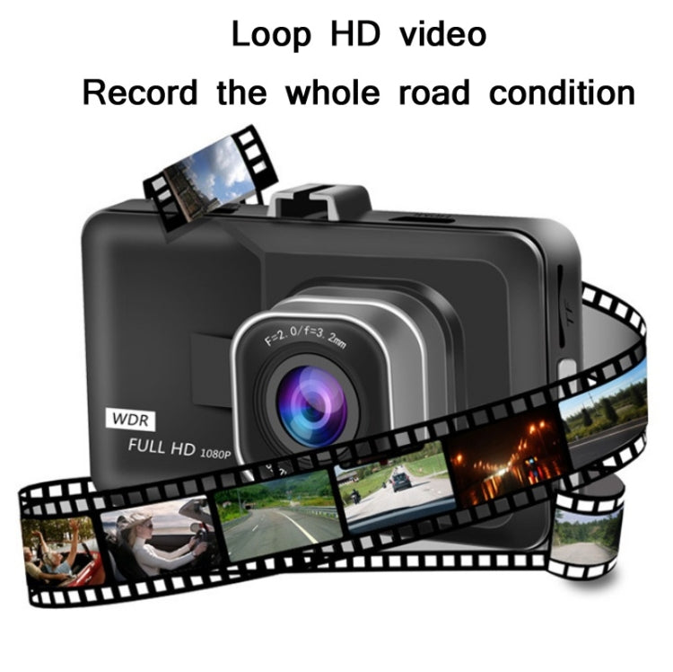 3.0 Inch HD 1080P Wide-Angle Driving Recorder With Reversing Image Specification��� Normal Definition Single Record���Black���