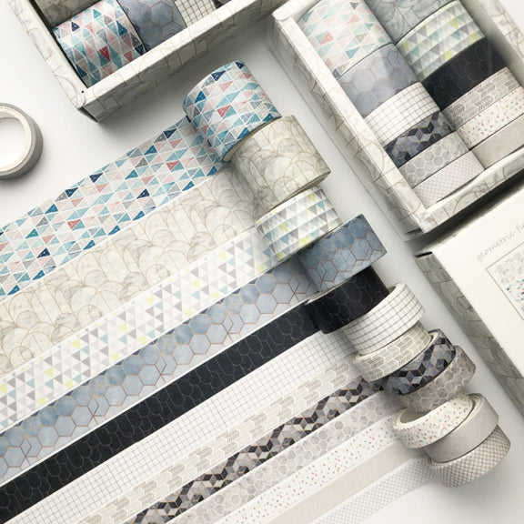 Antique And Paper Tape Hand Account DIY Decoration Material, Colour: Geometric Patterns