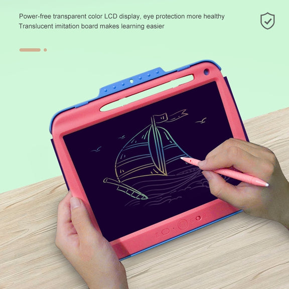 9 Inch Charging LCD Copy Writing Panel Transparent Electronic Writing Board, Specification: Monochrome Lines (Pink)