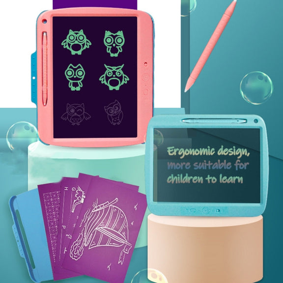 9 Inch Charging LCD Copy Writing Panel Transparent Electronic Writing Board, Specification: Monochrome Lines (Pink)