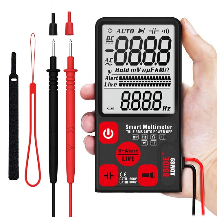 BSIDE ADMS9 Large-Screen Display Intelligent Automatic No Gear Shifting Ultra-Thin Digital Multimeter(Ordinary Screen)