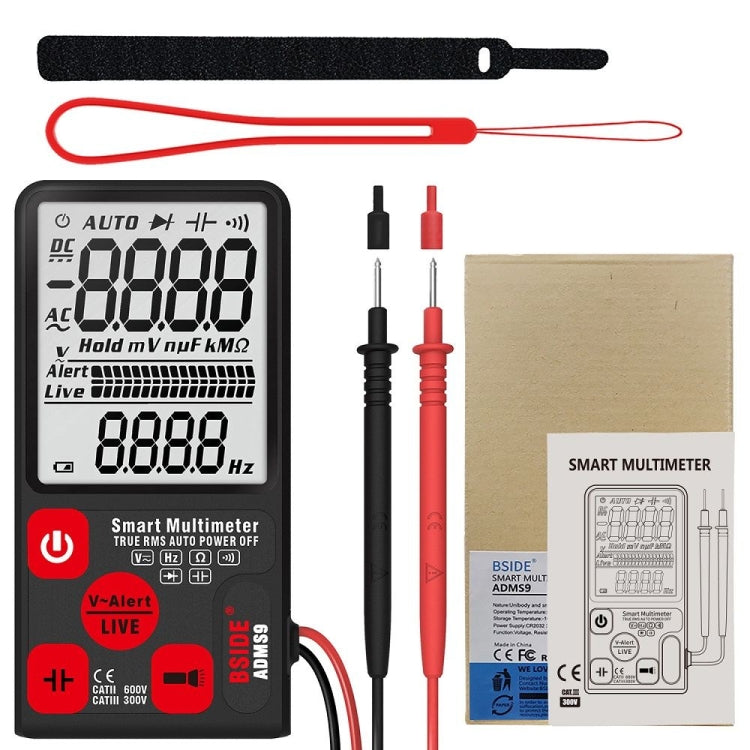 BSIDE ADMS9 Large-Screen Display Intelligent Automatic No Gear Shifting Ultra-Thin Digital Multimeter(Ordinary Screen)