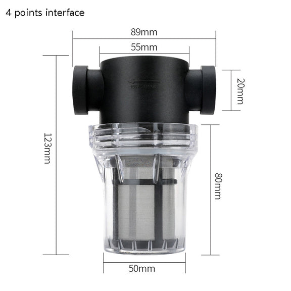 Water Pipe Front Plastic Filter Garden Irrigation Water Purifier, Specification: 4 Points Interface 40 Mesh