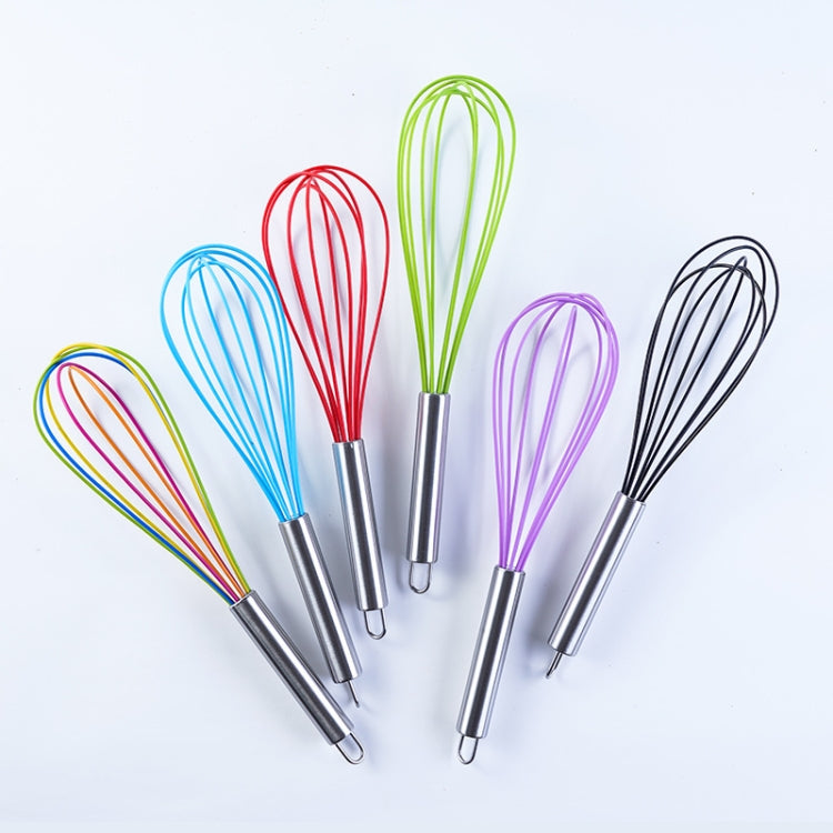 Silicone Egg Beater Home Egg Mixer Kitchen Gadgets Cream Baking Tools, Colour: 10 inch Black