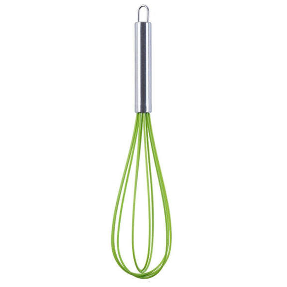 Silicone Egg Beater Home Egg Mixer Kitchen Gadgets Cream Baking Tools, Colour: 12 inch Green