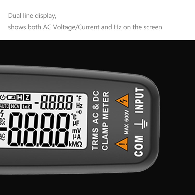BSIDE ACM91 Digital Clamp Meter AC/DC Current 1mA True RMS Auto Range  Capacitor Tester Multimeter(Grey)