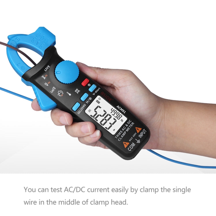 BSIDE ACM91 Digital Clamp Meter AC/DC Current 1mA True RMS Auto Range  Capacitor Tester Multimeter(Grey)