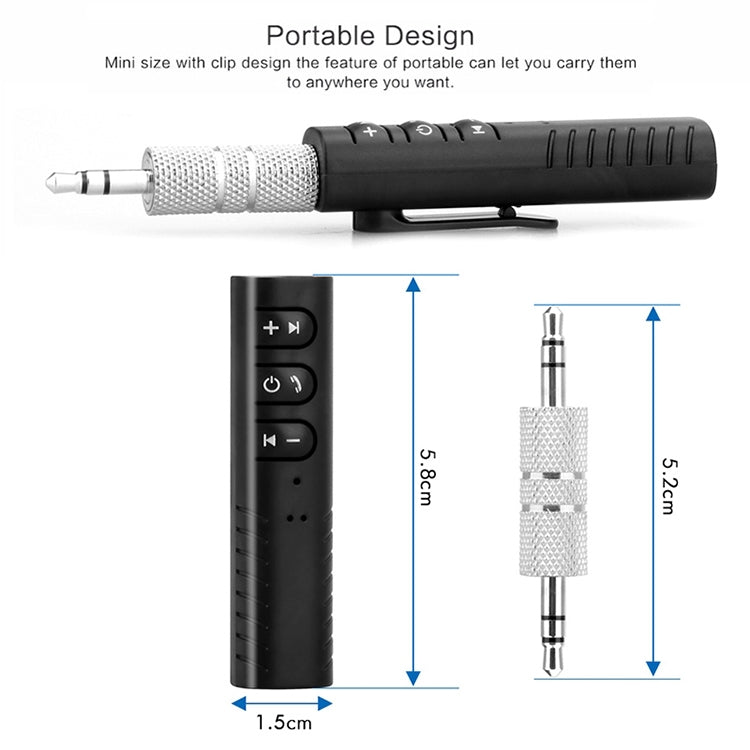 H-139 3.5mm Lavalier Bluetooth Audio Receiver with Metal Adapter(Blue)