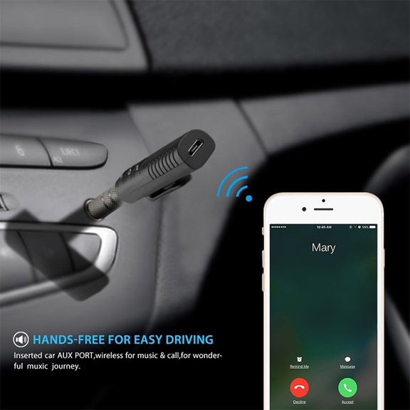 H-139 3.5mm Lavalier Bluetooth Audio Receiver with Metal Adapter(White)
