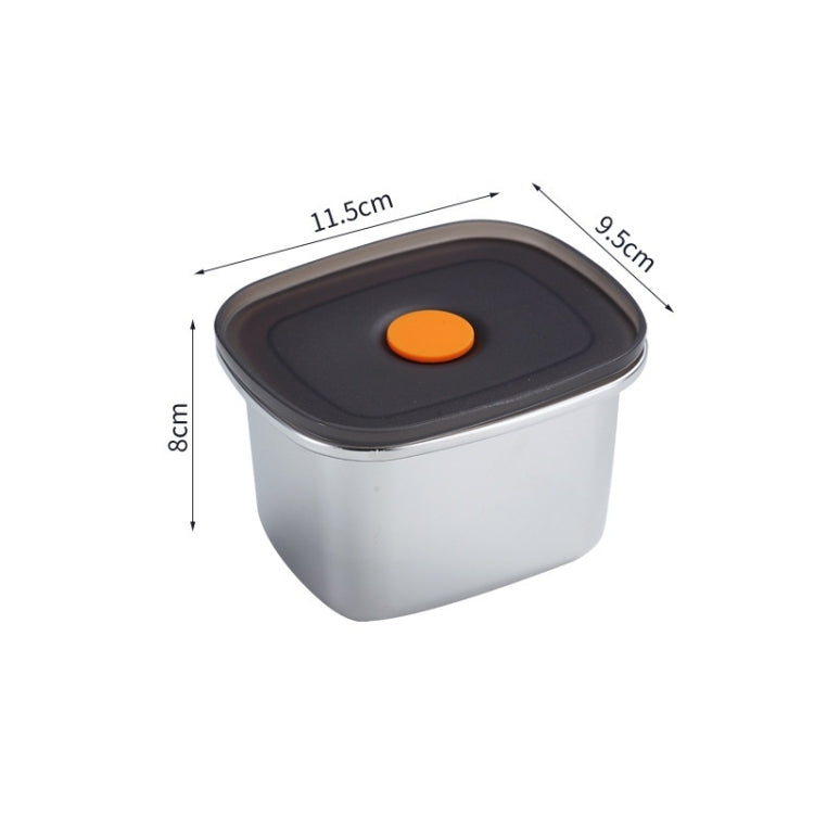 Refrigerator Fruit Fresh-Keeping Box 304 Stainless Steel Sealed Lunch Box, Capacity: 450ml