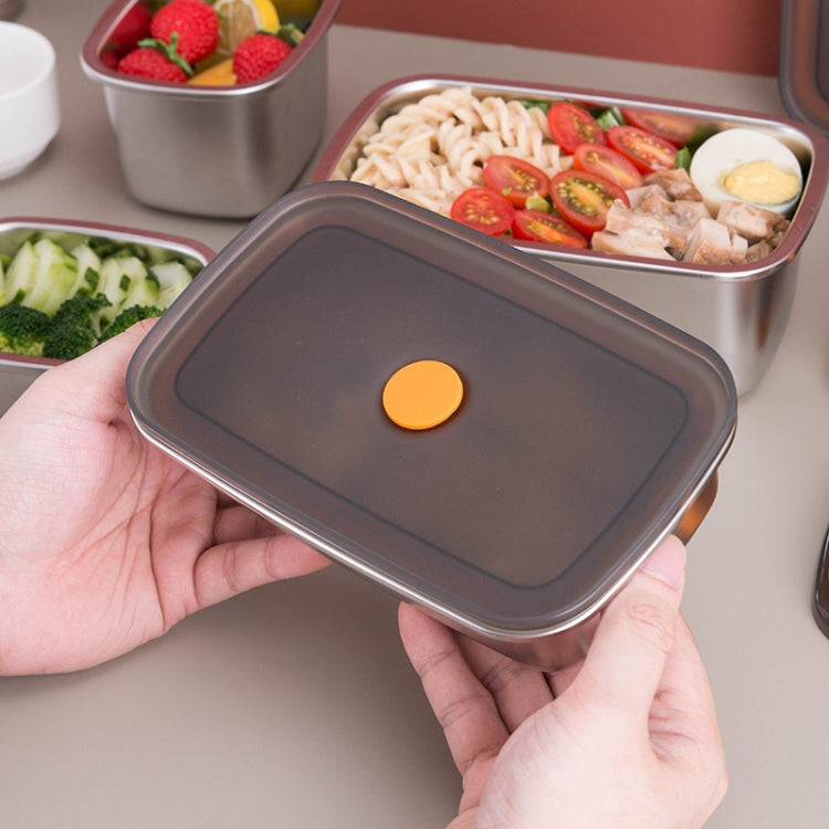 Refrigerator Fruit Fresh-Keeping Box 304 Stainless Steel Sealed Lunch Box, Capacity: 450ml