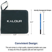 KALOUR 33 in 1 Sketch Pencil Set Beginner Brush Art Supplies(Black)