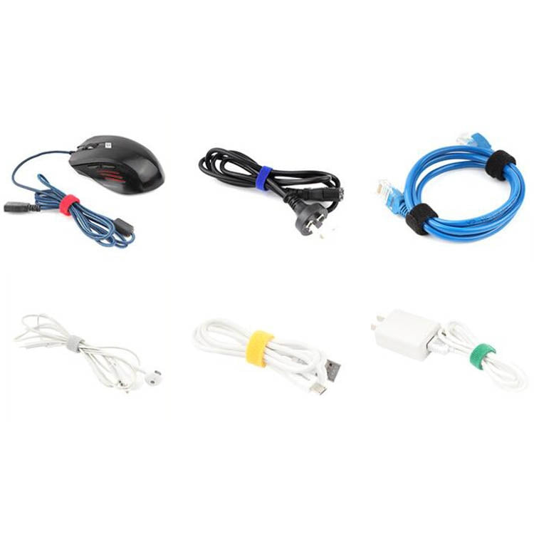 60 PCS T-Shaped Cable Organizer Belt Nylon Winder Buckle, Length: 20cm(Color Random Delivery)