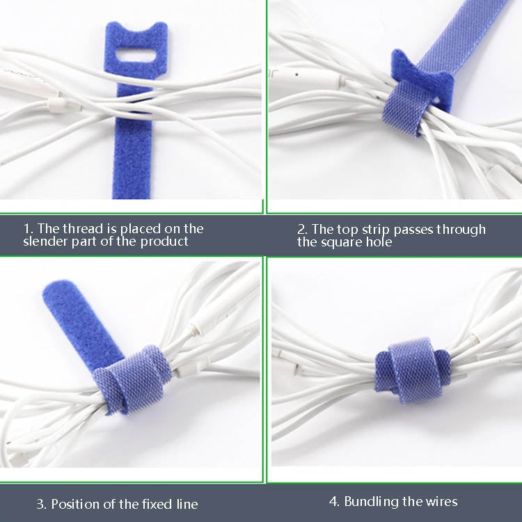 60 PCS T-Shaped Cable Organizer Belt Nylon Winder Buckle, Length: 20cm(Color Random Delivery)
