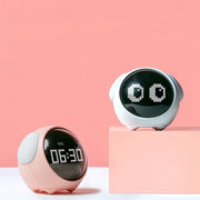 Cartoon Smart Alarm Clock For Children Bedroom Bedside LED Lamp Charging Electronic Digital Clock, Colour: Pink (Expression Version)