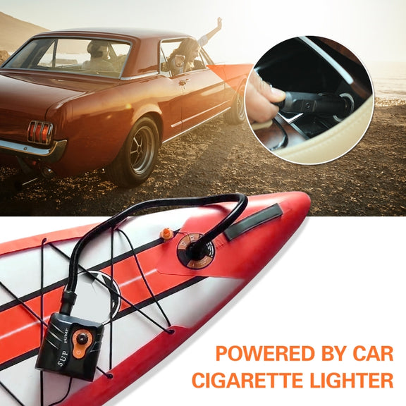 HT-785 SUP Paddle Board 16PSI High Pressure Car Inflatable Pump 12V Electric Air Pump With 6 Connectors