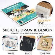 50 in 1 Sketch Pencil Tool Set High-Gloss Metal Pen Carbon Pen Painting Art Set(Black)