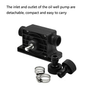 Portable Mini Water Pump Electric Drill Driven High Flow Oil Pump, Standard With Two Connectors(Black)