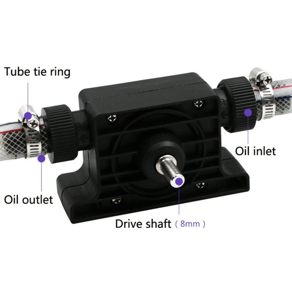 Portable Mini Water Pump Electric Drill Driven High Flow Oil Pump, Standard With Two Connectors(Black)