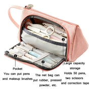 Angoo Large Capacity Pencil Case Cute Canvas Stationery Bag, Color: Daisy