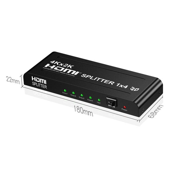 HW-4K104D 1 to 4 4K X 2K Video High-Definition On-Screen HDMI Splitter(EU Plug)