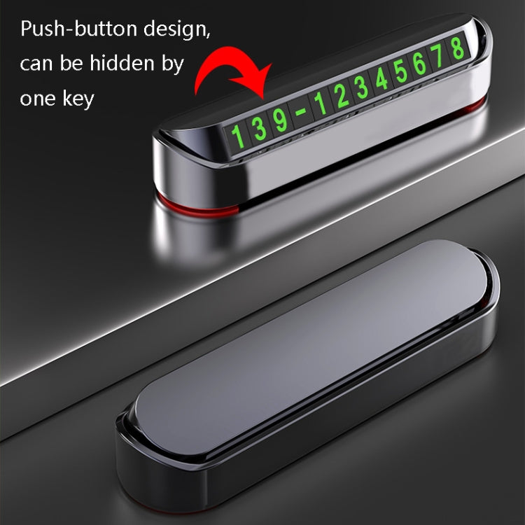 Hidden Parking Number Card Nightlight Number Button Parking Number Card, Style: Neutral (White)