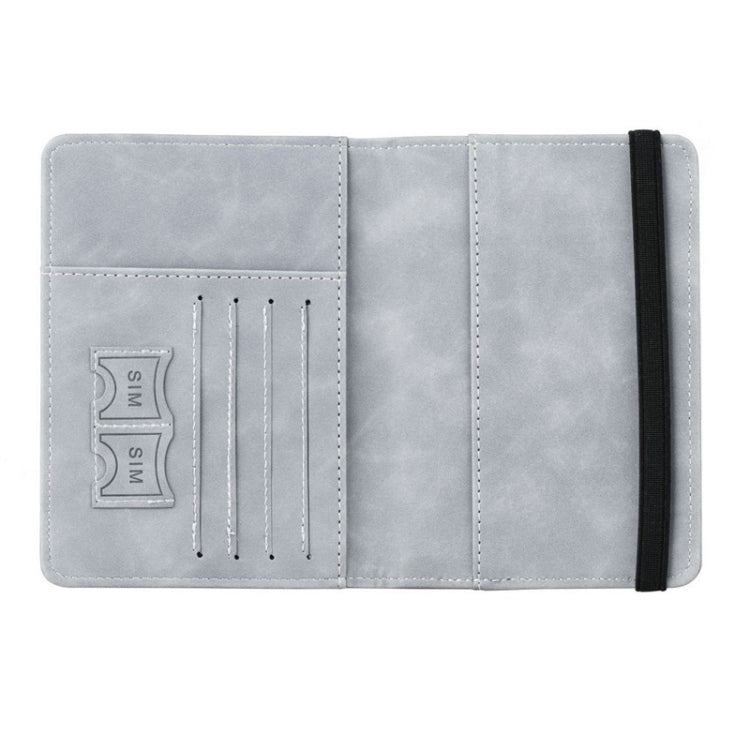 RFID Travel Passport Card Bag Elastic Band Protective Case(Black)