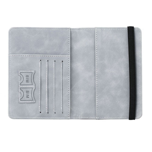 RFID Travel Passport Card Bag Elastic Band Protective Case(Black)