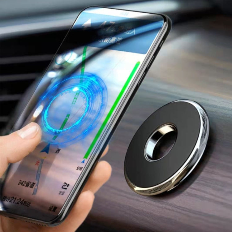 Q6 Car Magnetic Mobile Phone Holder Round Car Dashboard Navigation Bracket(Silver)