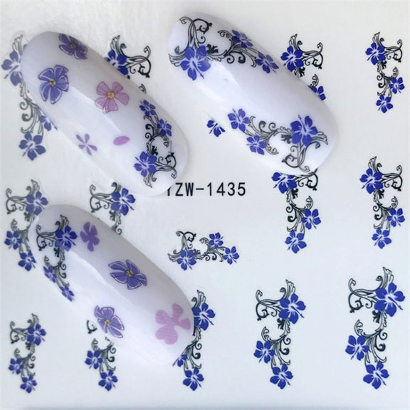 10 PCS Summer Colorful Nail Sticker Water Transfer Nail Decorations(YZW-1554)