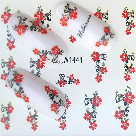 10 PCS Summer Colorful Nail Sticker Water Transfer Nail Decorations(YZW-1554)
