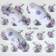 10 PCS Summer Colorful Nail Sticker Water Transfer Nail Decorations(YZW-1554)