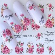 10 PCS Summer Colorful Nail Sticker Water Transfer Nail Decorations(YZW-1554)