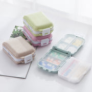 6 PCS C1617 Portable Dispensing Sealed Pill Box Wheat Straw Large-capacity Storage Box(Beige)