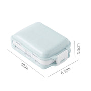 6 PCS C1617 Portable Dispensing Sealed Pill Box Wheat Straw Large-capacity Storage Box(Blue)