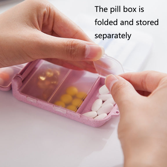 6 PCS C1617 Portable Dispensing Sealed Pill Box Wheat Straw Large-capacity Storage Box(Beige)