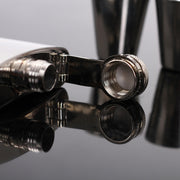 Portable Stainless Steel Hip Flask Set With Wine Glass Funnel(7OZ Jack Black Core)