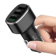 Three USB Ports Car Fast Charging Charger For Huawei/For OPPO/VIVO/OnePlus And Other Flash Charging, Model: GT680 Gray