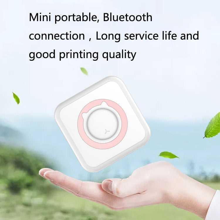 Convenient Pocket Mini Printer Student Wrong Question Thermal Bluetooth Mobile Phone Photo Data Note Printer(Pink)