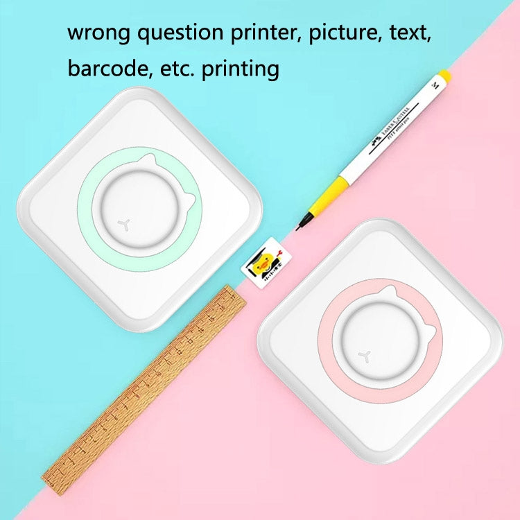 Convenient Pocket Mini Printer Student Wrong Question Thermal Bluetooth Mobile Phone Photo Data Note Printer(Pink)