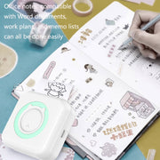 Convenient Pocket Mini Printer Student Wrong Question Thermal Bluetooth Mobile Phone Photo Data Note Printer(Blue)