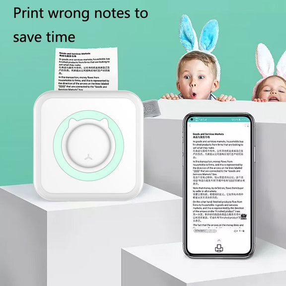 Convenient Pocket Mini Printer Student Wrong Question Thermal Bluetooth Mobile Phone Photo Data Note Printer(Pink)
