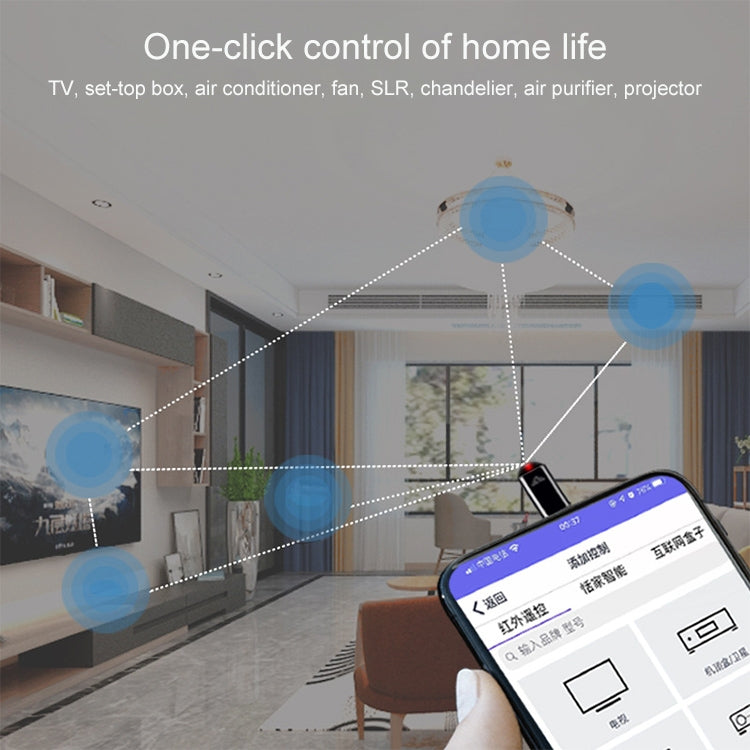 R09 Mobile Phone Intelligent Remote Control Infrared Mobile Phone Remote Control, Interface: 8 Pin (Cyan)