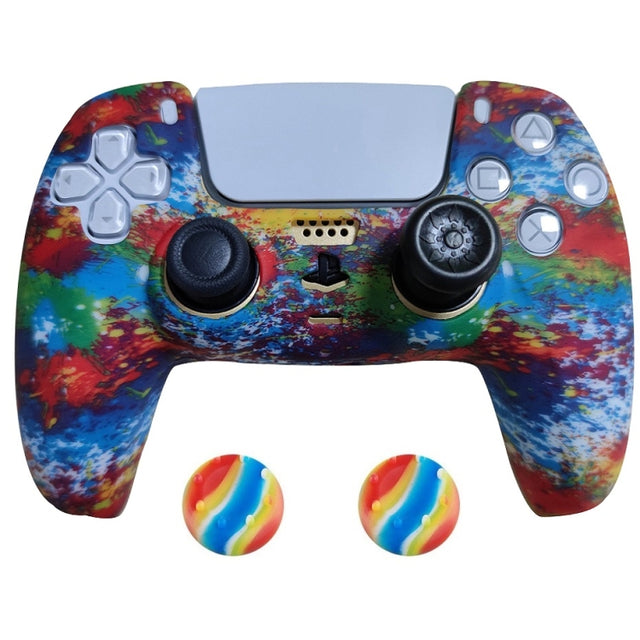 2 PCS PS5 Gamepad Silicone Protective Cover(9+ Hats)