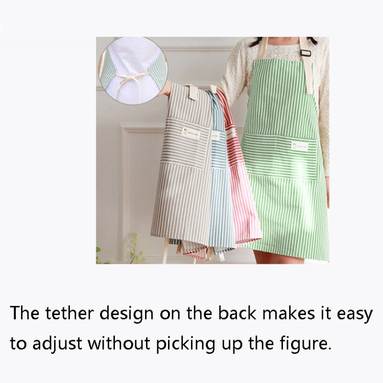 Kitchen Home Cooking Apron Restaurant Works Striped Cotton And Linen Apron(Coffee)